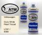 Preview: Volkswagen, Oynx White Pearl Tricoat, LOK1 / 9099: 400ml Sprühdose + 400ml Klarlack - Set, von ATW Autoteile West.